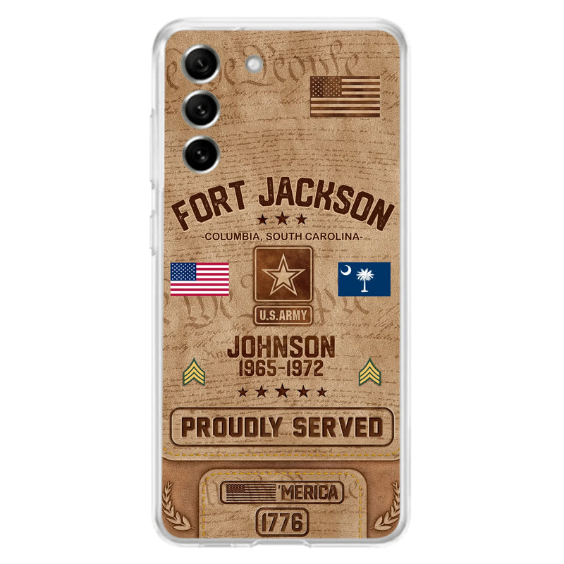 Custom Personalized Veteran Phone Case - Gift For Veteran - Birthday/ Father's Day Gift - Proudly Served - Case For iPhone And Samsung