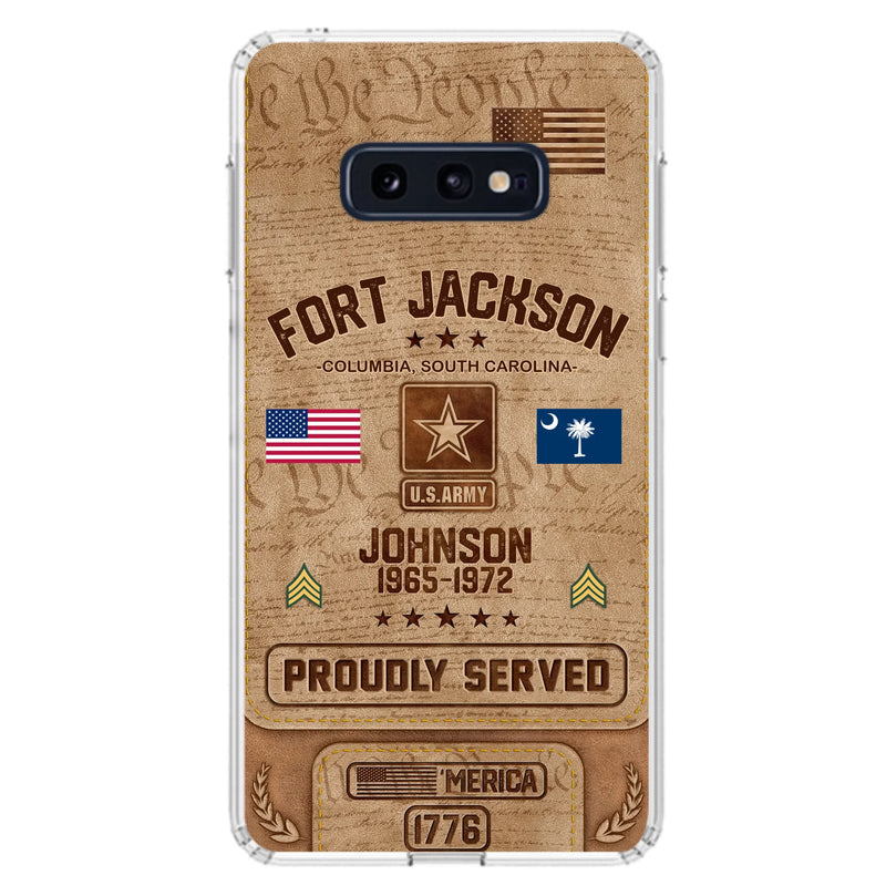 Custom Personalized Veteran Phone Case - Gift For Veteran - Birthday/ Father's Day Gift - Proudly Served - Case For iPhone And Samsung