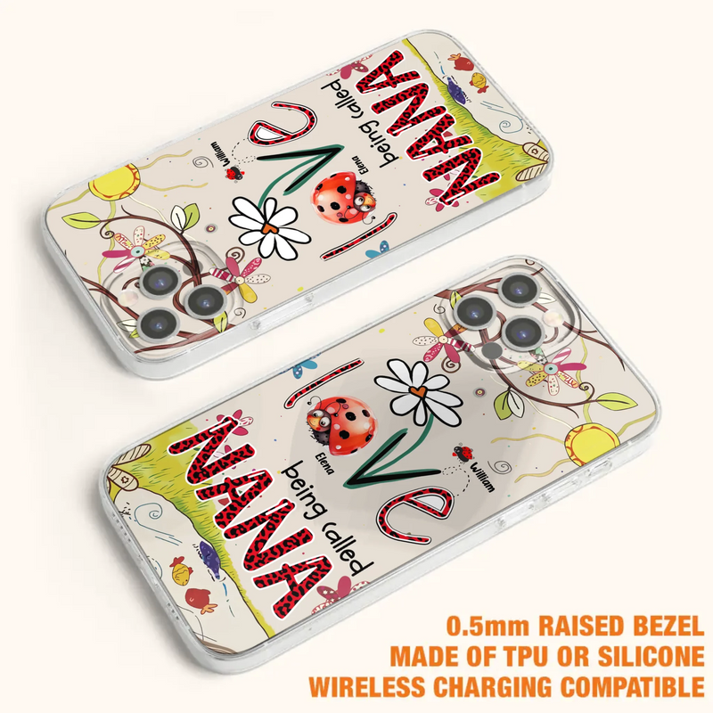 Custom Personalized Grandma/ Mom Phone Case - Gift Idea For Grandma - Upto 7 Kids - Love Being Called Gigi - Cases For iPhone/ Samsung