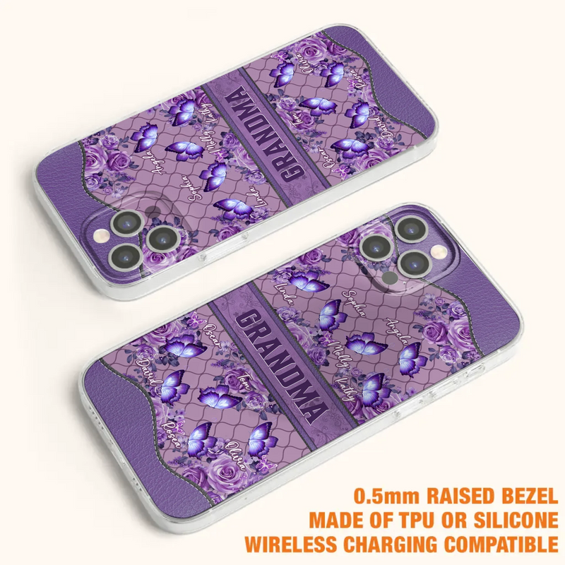 Personalized Grandma Butterfly Phone Case - Gift Idea For Mother's Day/Grandma - Cases For iPhone/Samsung
