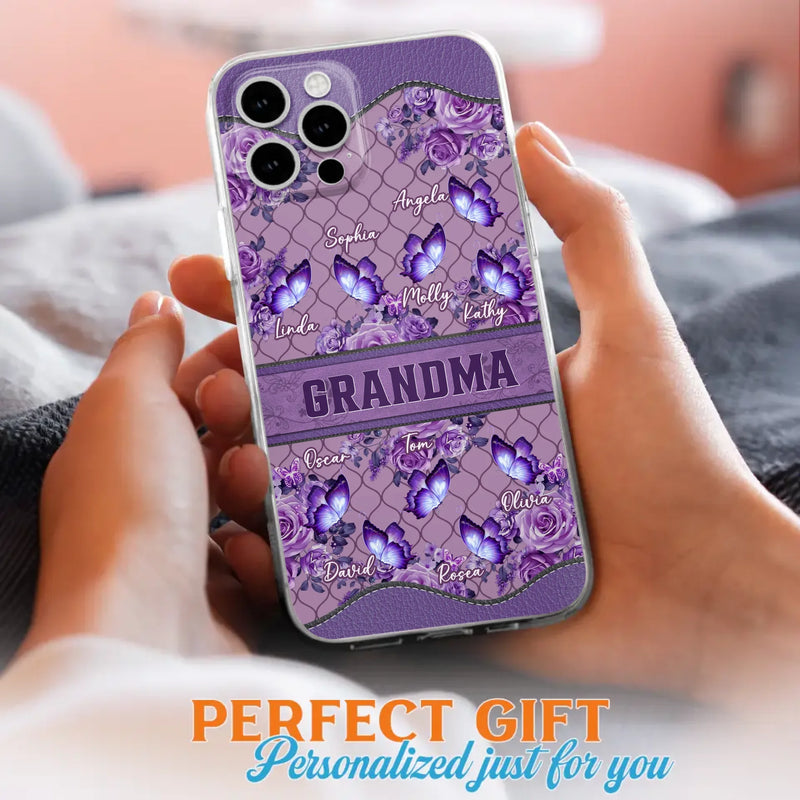 Personalized Grandma Butterfly Phone Case - Gift Idea For Mother's Day/Grandma - Cases For iPhone/Samsung