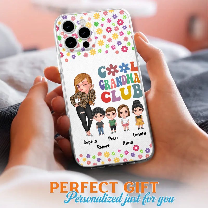 Custom Personalized Cool Grandma Phone Case - Gift Idea For Grandma - Upto 4 Kids - Cases For iPhone/Samsung