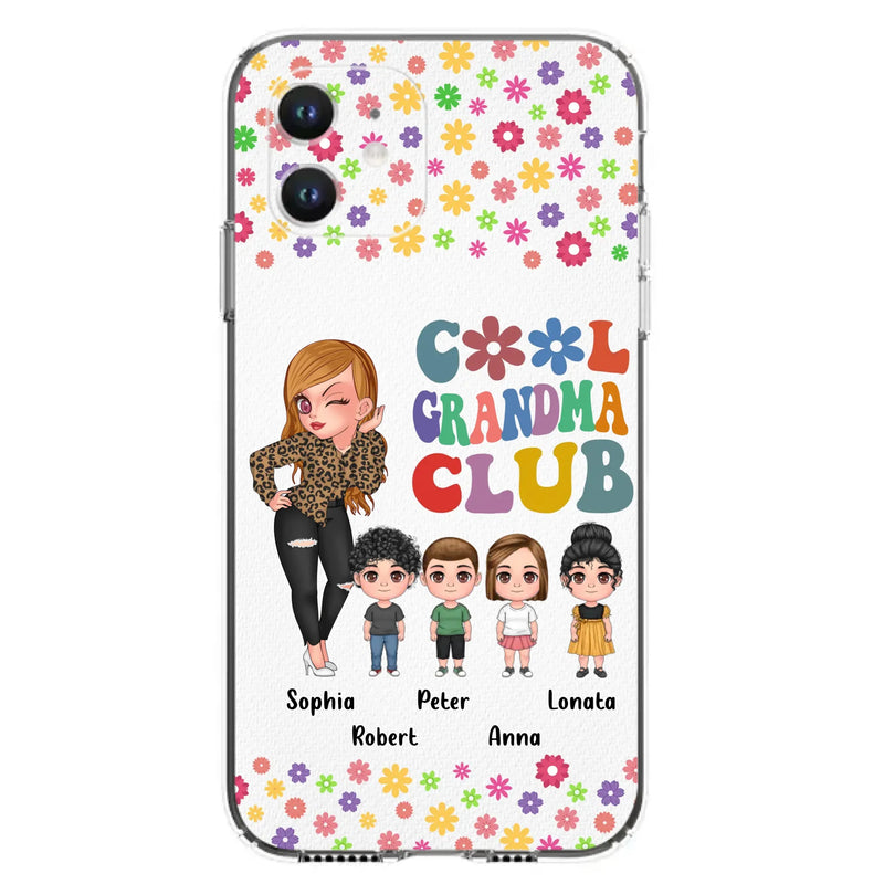 Custom Personalized Cool Grandma Phone Case - Gift Idea For Grandma - Upto 4 Kids - Cases For iPhone/Samsung