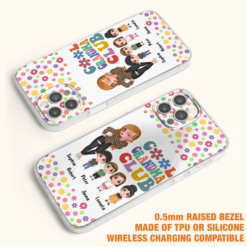 Custom Personalized Cool Grandma Phone Case - Gift Idea For Grandma - Upto 4 Kids - Cases For iPhone/Samsung