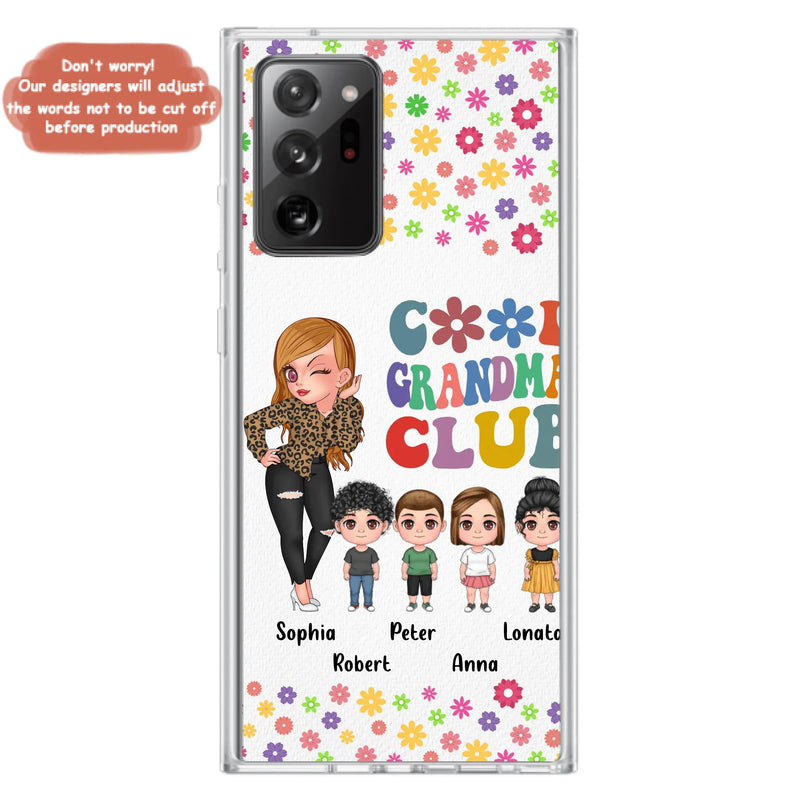 Custom Personalized Cool Grandma Phone Case - Gift Idea For Grandma - Upto 4 Kids - Cases For iPhone/Samsung