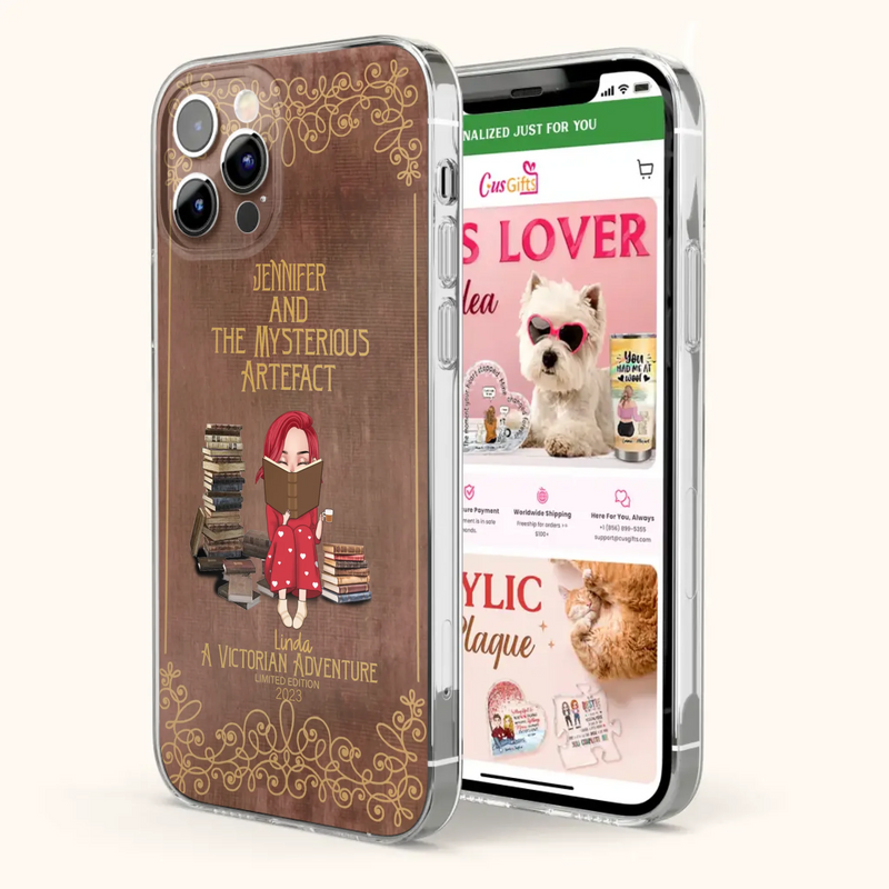 Custom Personalized Reading Girl Phone Case - Gift Idea For Reading Lovers - Mysterious Artefact - Cases For iPhone/Samsung