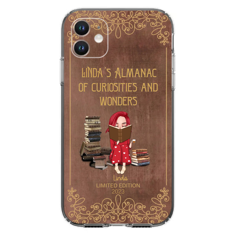Custom Personalized Reading Girl Phone Case - Gift Idea For Reading Lovers - Almanac Of Curiosities - Cases For iPhone/Samsung