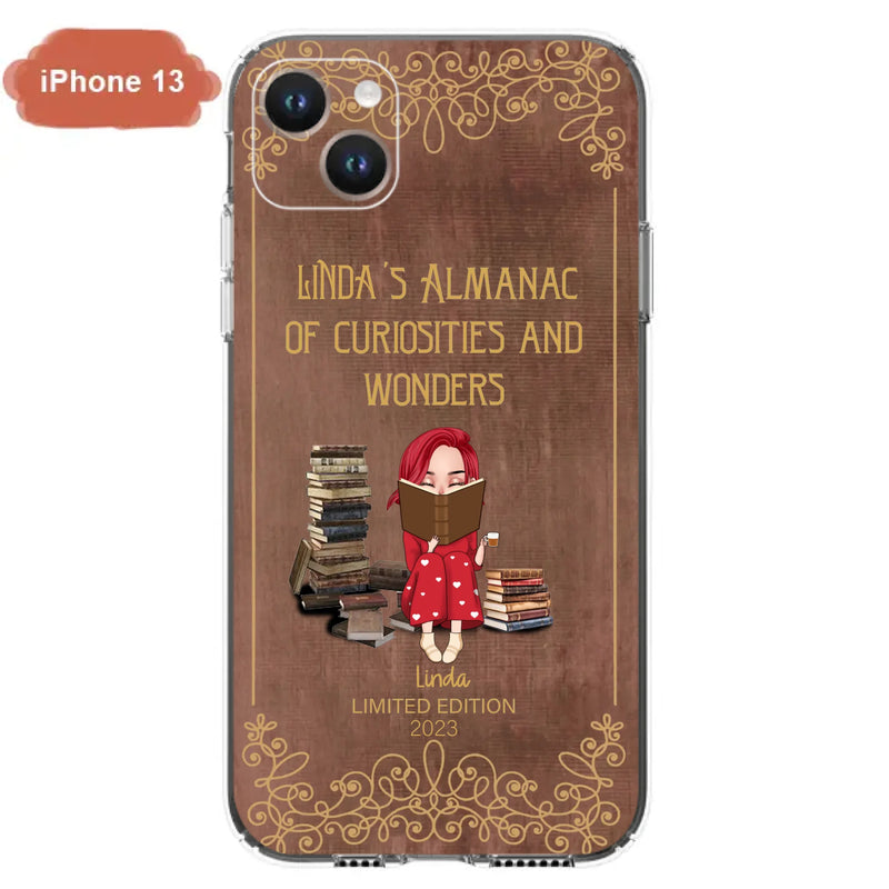 Custom Personalized Reading Girl Phone Case - Gift Idea For Reading Lovers - Almanac Of Curiosities - Cases For iPhone/Samsung