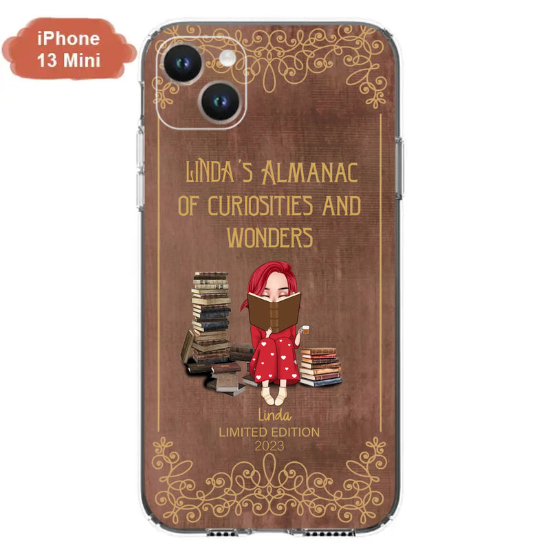 Custom Personalized Reading Girl Phone Case - Gift Idea For Reading Lovers - Almanac Of Curiosities - Cases For iPhone/Samsung