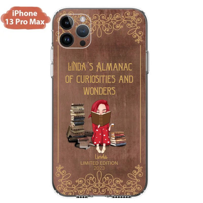 Custom Personalized Reading Girl Phone Case - Gift Idea For Reading Lovers - Almanac Of Curiosities - Cases For iPhone/Samsung