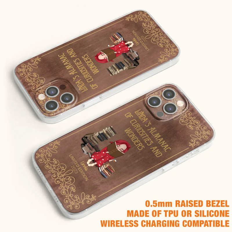 Custom Personalized Reading Girl Phone Case - Gift Idea For Reading Lovers - Almanac Of Curiosities - Cases For iPhone/Samsung