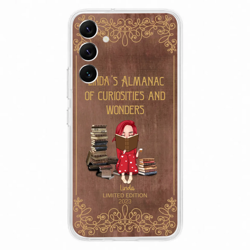 Custom Personalized Reading Girl Phone Case - Gift Idea For Reading Lovers - Almanac Of Curiosities - Cases For iPhone/Samsung