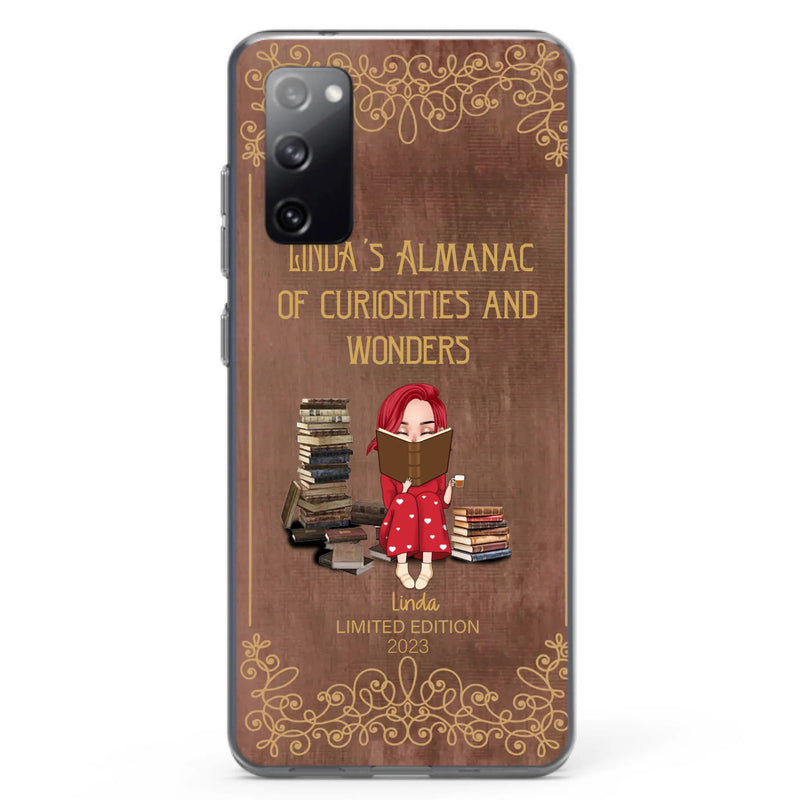 Custom Personalized Reading Girl Phone Case - Gift Idea For Reading Lovers - Almanac Of Curiosities - Cases For iPhone/Samsung