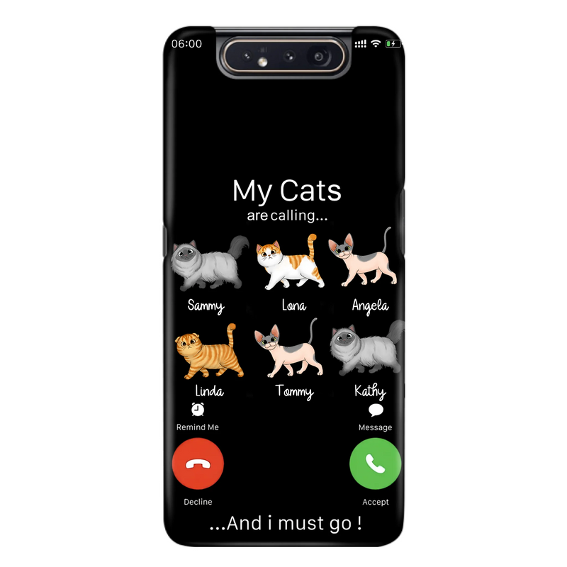 Custom Personalized Cats Phone Case - Gift Idea For Cat Lover/Mother's Day/Father's Day - My Cats Are Calling And I Must Go - Case For iPhone/Samsung