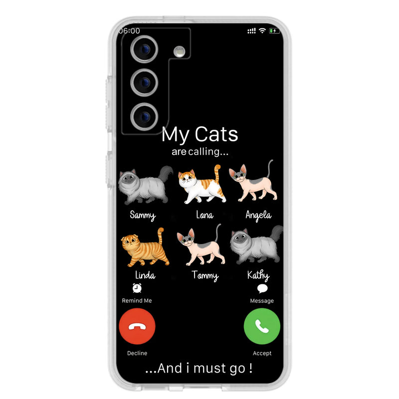 Custom Personalized Cats Phone Case - Gift Idea For Cat Lover/Mother's Day/Father's Day - My Cats Are Calling And I Must Go - Case For iPhone/Samsung