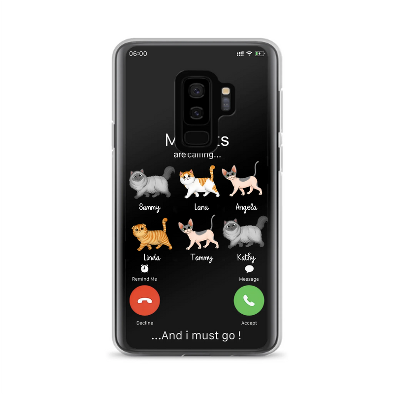 Custom Personalized Cats Phone Case - Gift Idea For Cat Lover/Mother's Day/Father's Day - My Cats Are Calling And I Must Go - Case For iPhone/Samsung