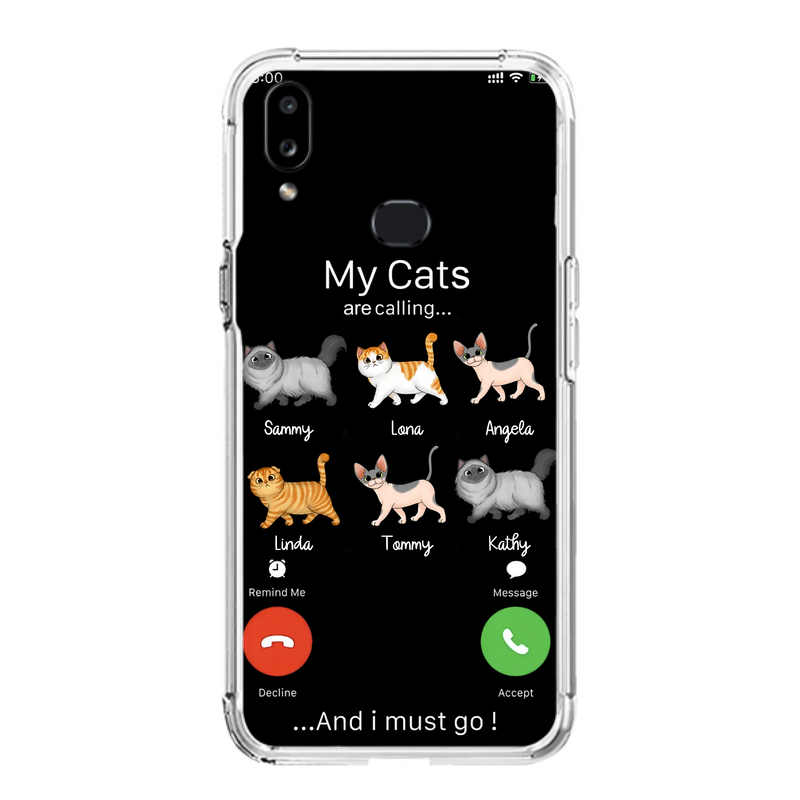 Custom Personalized Cats Phone Case - Gift Idea For Cat Lover/Mother's Day/Father's Day - My Cats Are Calling And I Must Go - Case For iPhone/Samsung