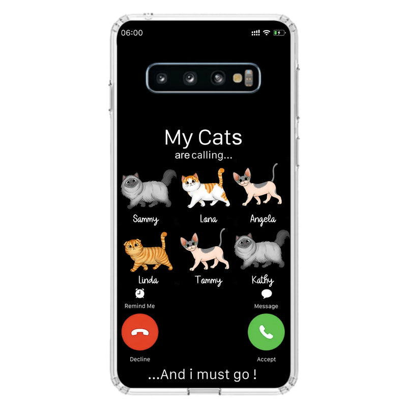 Custom Personalized Cats Phone Case - Gift Idea For Cat Lover/Mother's Day/Father's Day - My Cats Are Calling And I Must Go - Case For iPhone/Samsung