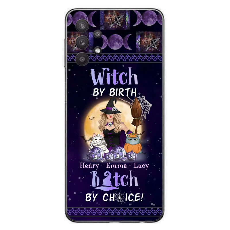 Custom Personalized Pet Witch Phone Case - Halloween Gift For Dog/ Cat Lover - Witch By Birth Bitch By Choice - Case For iPhone And Samsung