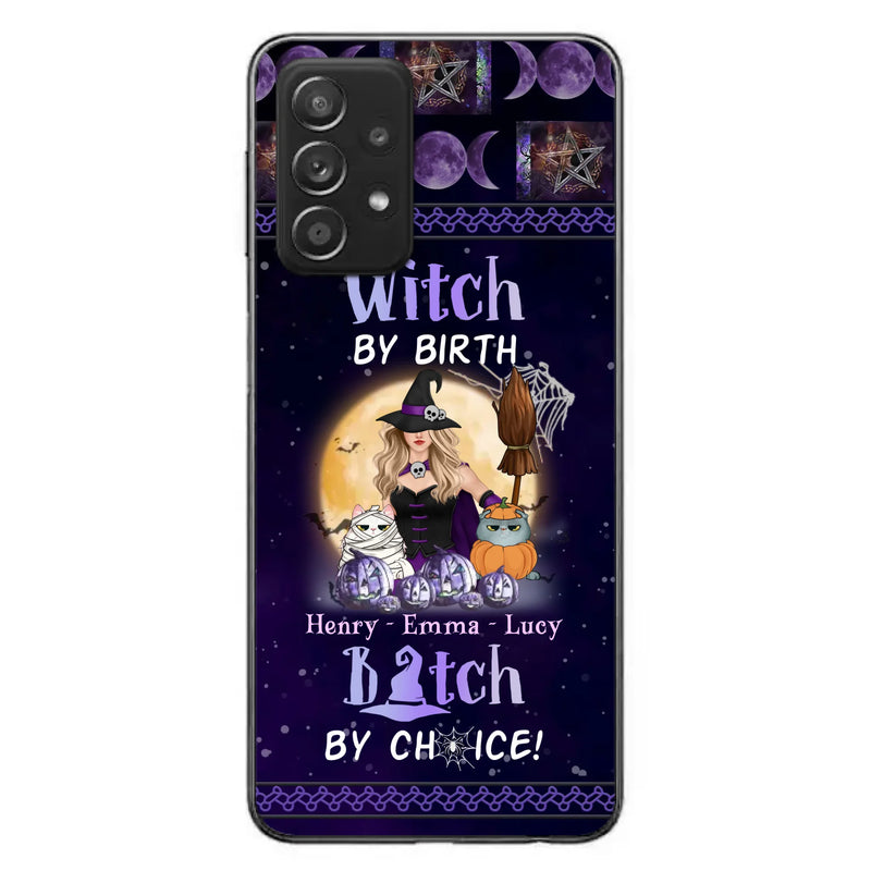 Custom Personalized Pet Witch Phone Case - Halloween Gift For Dog/ Cat Lover - Witch By Birth Bitch By Choice - Case For iPhone And Samsung