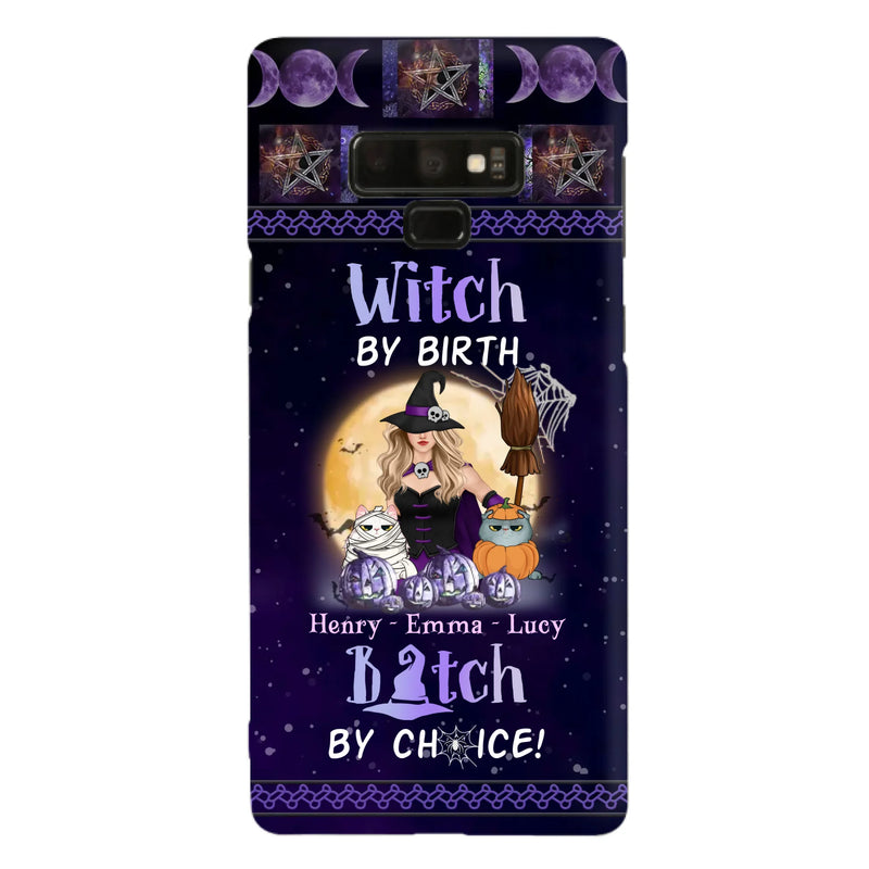 Custom Personalized Pet Witch Phone Case - Halloween Gift For Dog/ Cat Lover - Witch By Birth Bitch By Choice - Case For iPhone And Samsung