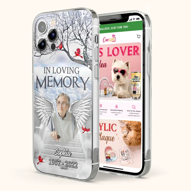 Custom Personalized Memorial Phone Case - Upload Photo - Memorial Gift Idea For Family - In Loving Memory - Case For iPhone & Samsung