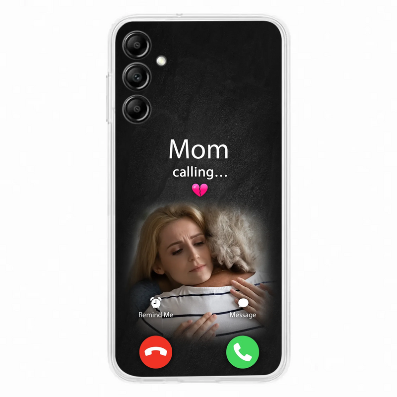 Custom Personalized Memorial Mom Phone Case - Upload Photo - Memorial Gift Idea For Mom/ Dad - Mom Calling - Case For iPhone And Samsung