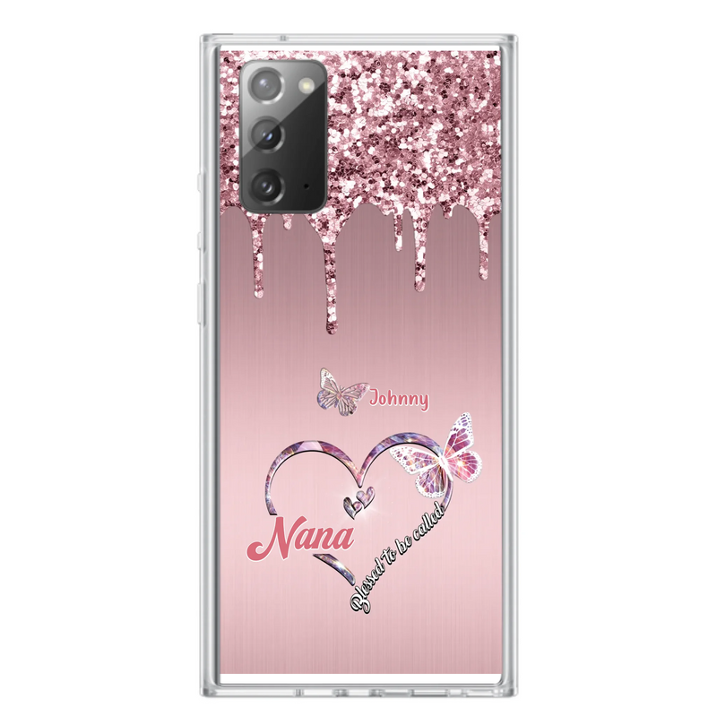 Custom Personalized Grandma Phone Case - Upto 10 Kids - Gift Idea For Mom/ Grandma/ Mother's Day - Case for iPhone/Samsung - Blessed To Be Called Nana