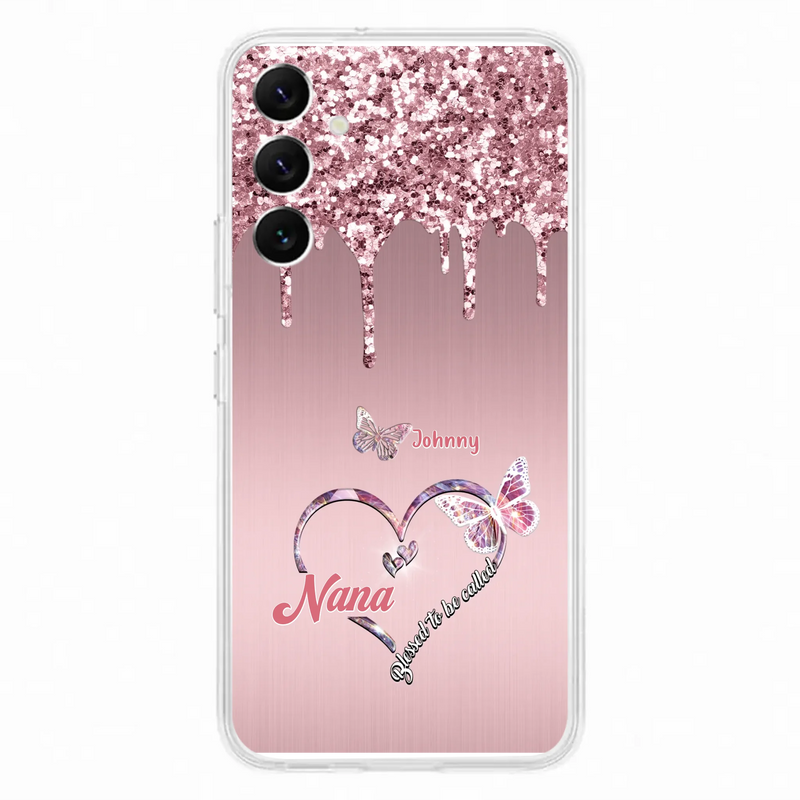 Custom Personalized Grandma Phone Case - Upto 10 Kids - Gift Idea For Mom/ Grandma/ Mother's Day - Case for iPhone/Samsung - Blessed To Be Called Nana
