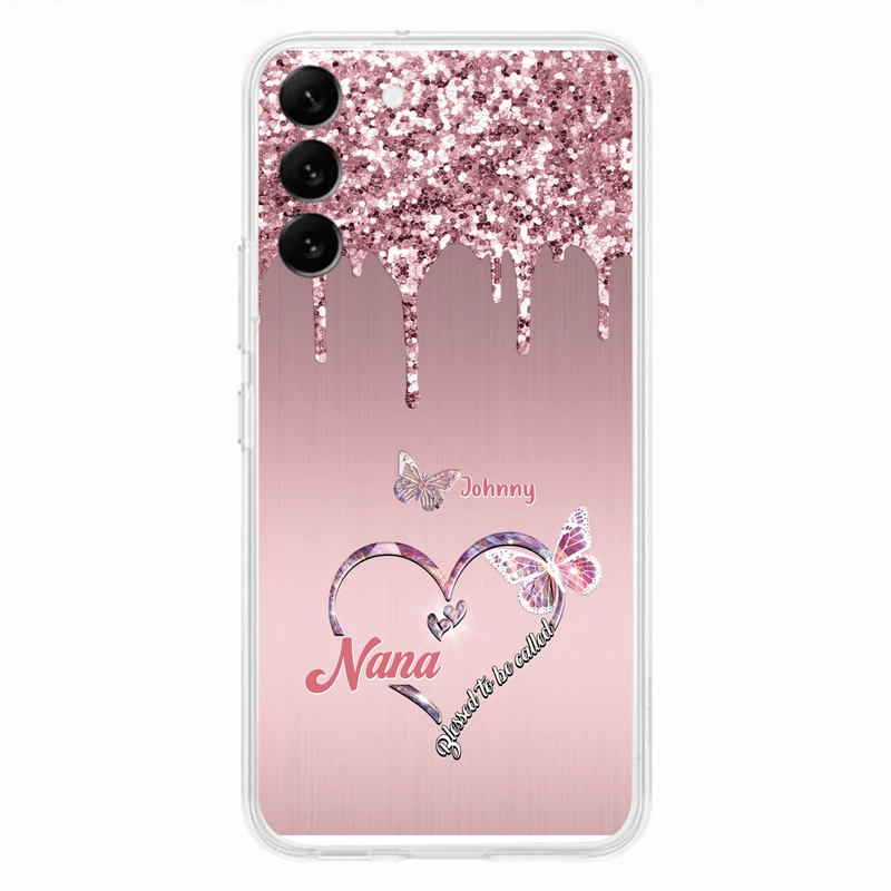 Custom Personalized Grandma Phone Case - Upto 10 Kids - Gift Idea For Mom/ Grandma/ Mother's Day - Case for iPhone/Samsung - Blessed To Be Called Nana