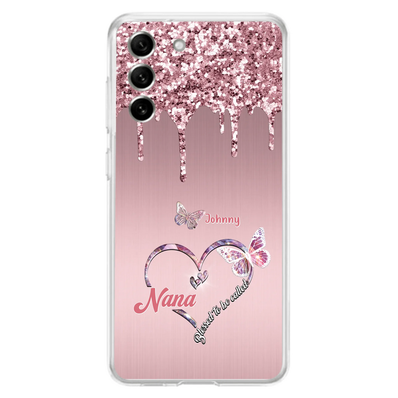 Custom Personalized Grandma Phone Case - Upto 10 Kids - Gift Idea For Mom/ Grandma/ Mother's Day - Case for iPhone/Samsung - Blessed To Be Called Nana