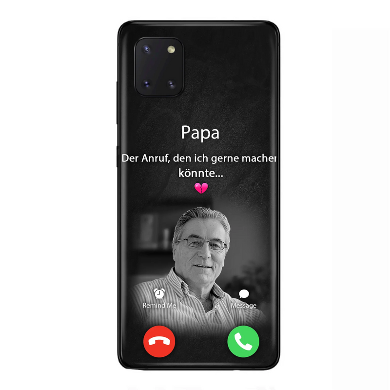 Personalisierte Handyhülle - Foto hochladen - Gedenkgeschenk für Mama/ Papa - Der Anruf, den ich gerne machen könnte - Handyhülle für iPhone/Samsung