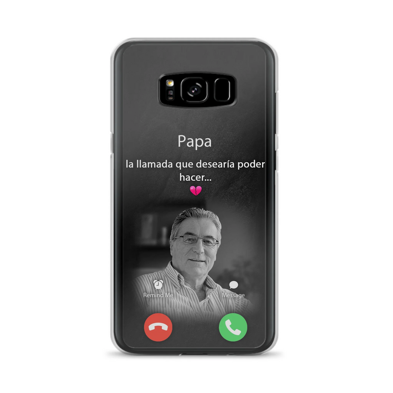 Funda personalizada para teléfono conmemorativo de papa - Cargar foto - Idea de regalo conmemorativo para mamá/papá - La llamada que desearía poder hacer - Funda para iPhone/ Samsung