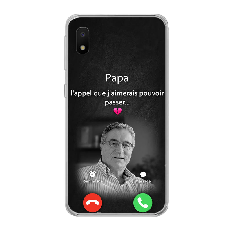 Coque de téléphone personnalisée pour papa commémoratif - Télécharger une photo - L'appel que j'aimerais pouvoir passer- Coque de téléphone pour iPhone/ Samsung