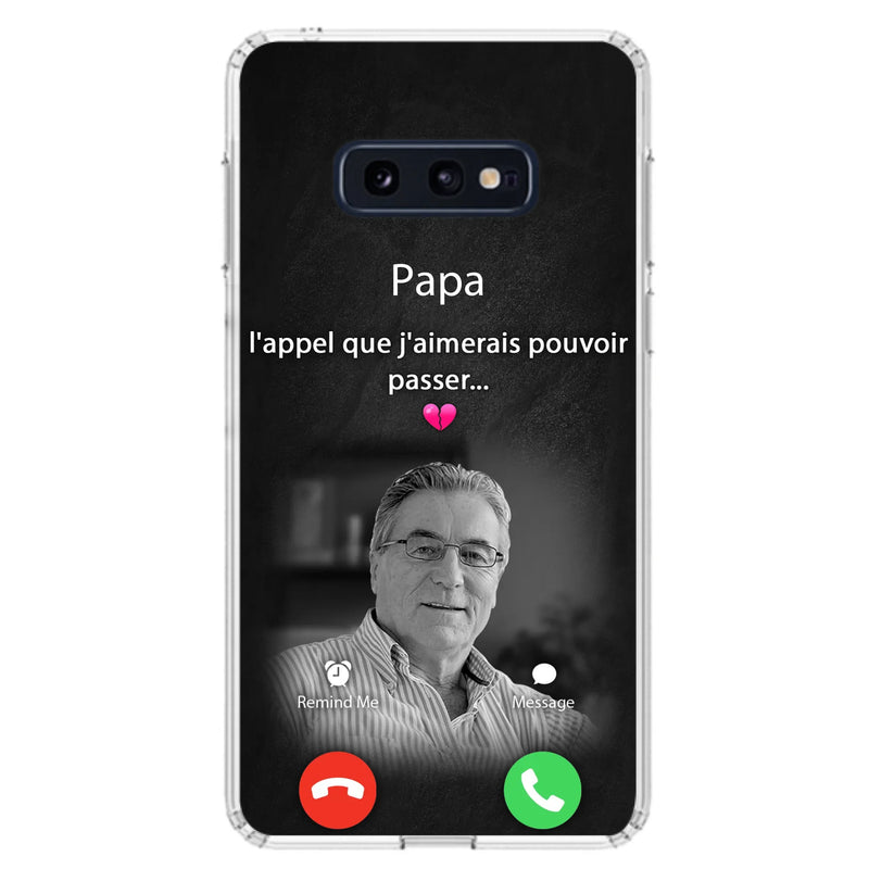 Coque de téléphone personnalisée pour papa commémoratif - Télécharger une photo - L'appel que j'aimerais pouvoir passer- Coque de téléphone pour iPhone/ Samsung