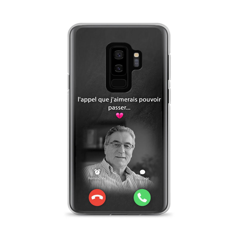 Coque de téléphone personnalisée pour papa commémoratif - Télécharger une photo - L'appel que j'aimerais pouvoir passer- Coque de téléphone pour iPhone/ Samsung