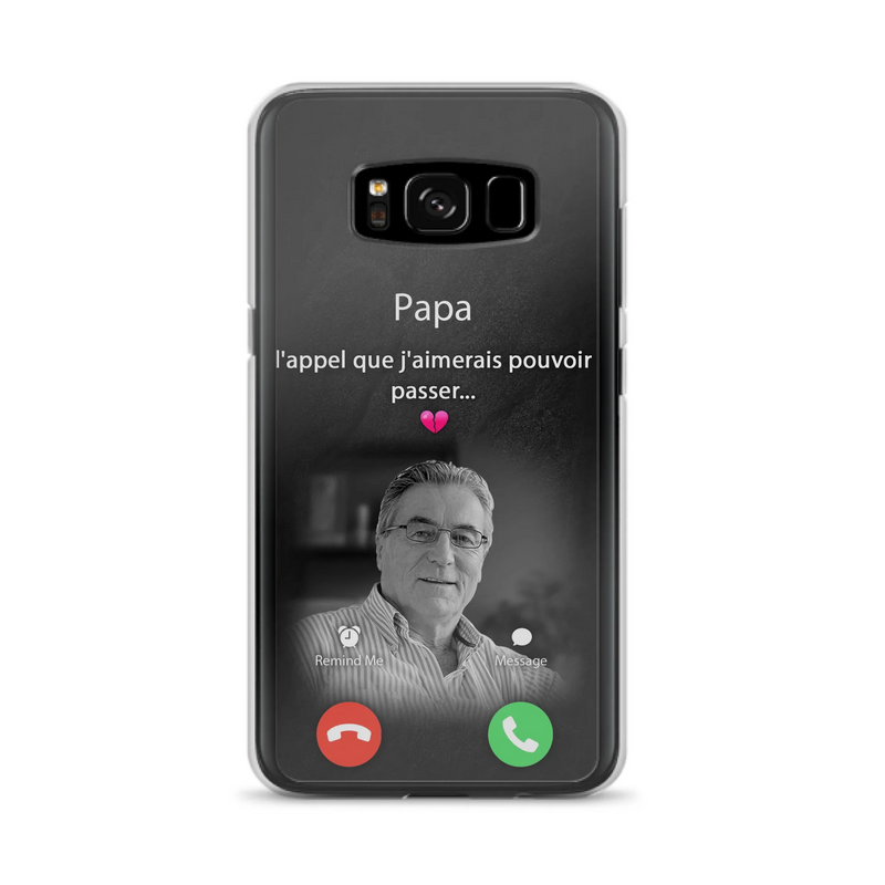 Coque de téléphone personnalisée pour papa commémoratif - Télécharger une photo - L'appel que j'aimerais pouvoir passer- Coque de téléphone pour iPhone/ Samsung