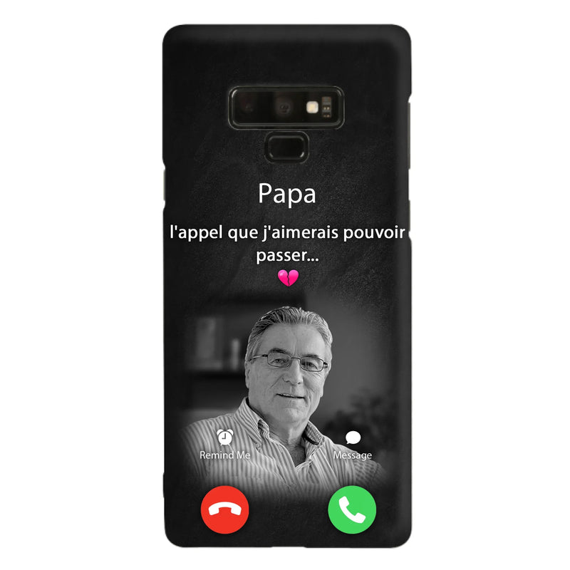 Coque de téléphone personnalisée pour papa commémoratif - Télécharger une photo - L'appel que j'aimerais pouvoir passer- Coque de téléphone pour iPhone/ Samsung