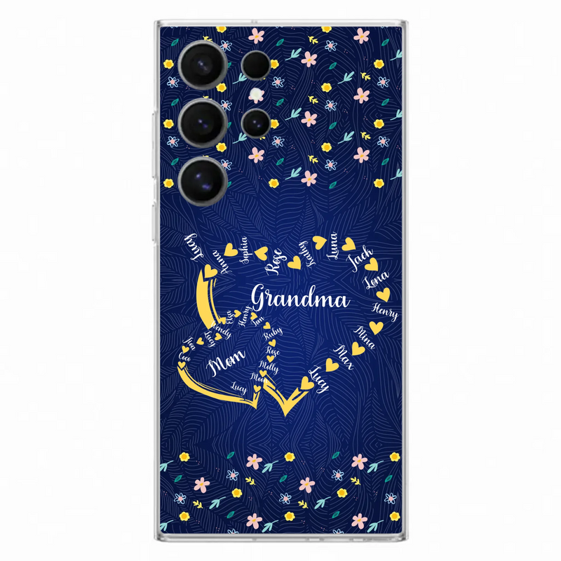 Custom Personalized Grandma Mom Phone Case - Gift Idea For Mother's Day - Upto 12 Kids - Case For iPhone And Samsung