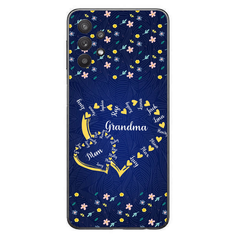 Custom Personalized Grandma Mom Phone Case - Gift Idea For Mother's Day - Upto 12 Kids - Case For iPhone And Samsung
