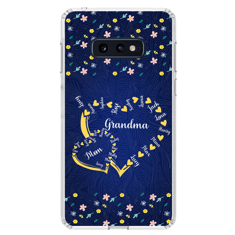 Custom Personalized Grandma Mom Phone Case - Gift Idea For Mother's Day - Upto 12 Kids - Case For iPhone And Samsung