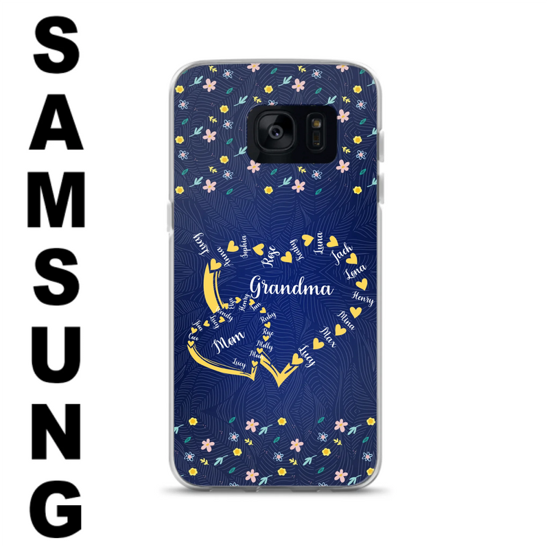 Custom Personalized Grandma Mom Phone Case - Gift Idea For Mother's Day - Upto 12 Kids - Case For iPhone And Samsung