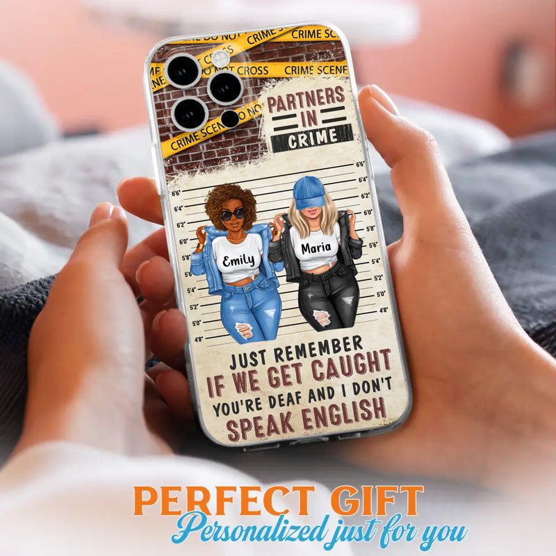 Custom Personalized Bestie Phone Case - Gift Idea For Bestie/ Sister - Upto 3 Girls - Partners In Crime - Case For iPhone And Samsung