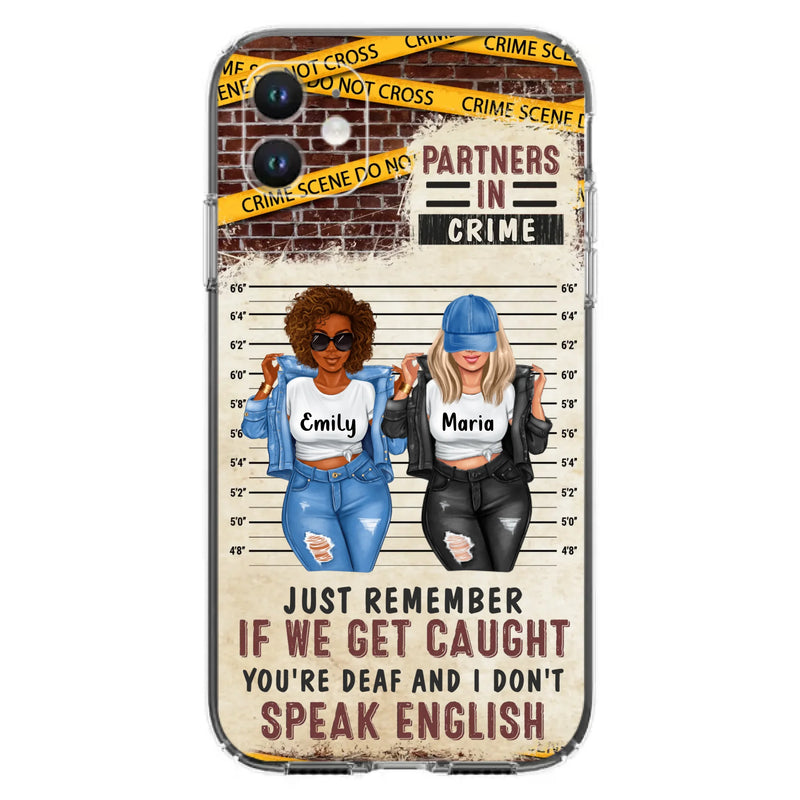 Custom Personalized Bestie Phone Case - Gift Idea For Bestie/ Sister - Upto 3 Girls - Partners In Crime - Case For iPhone And Samsung