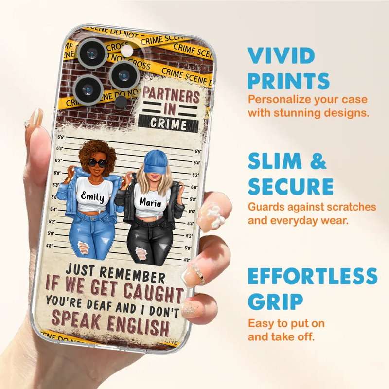 Custom Personalized Bestie Phone Case - Gift Idea For Bestie/ Sister - Upto 3 Girls - Partners In Crime - Case For iPhone And Samsung