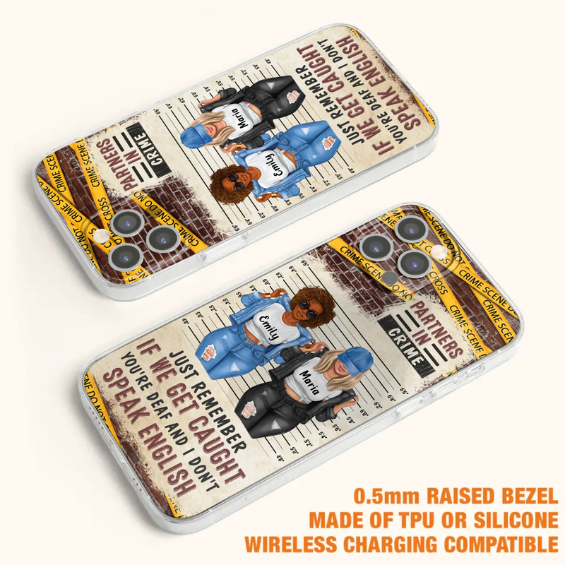 Custom Personalized Bestie Phone Case - Gift Idea For Bestie/ Sister - Upto 3 Girls - Partners In Crime - Case For iPhone And Samsung