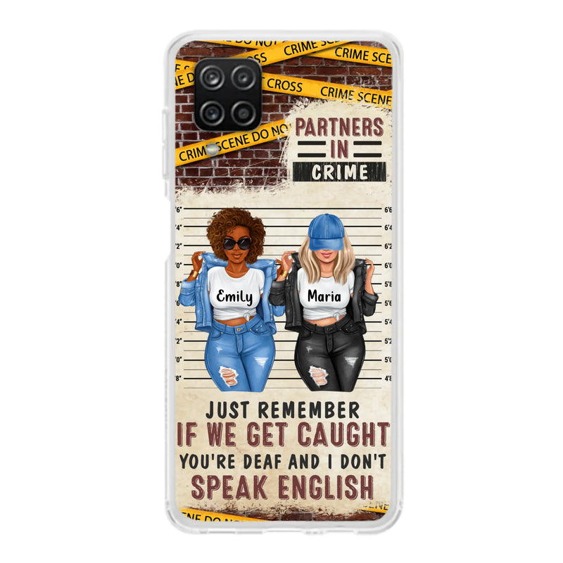 Custom Personalized Bestie Phone Case - Gift Idea For Bestie/ Sister - Upto 3 Girls - Partners In Crime - Case For iPhone And Samsung