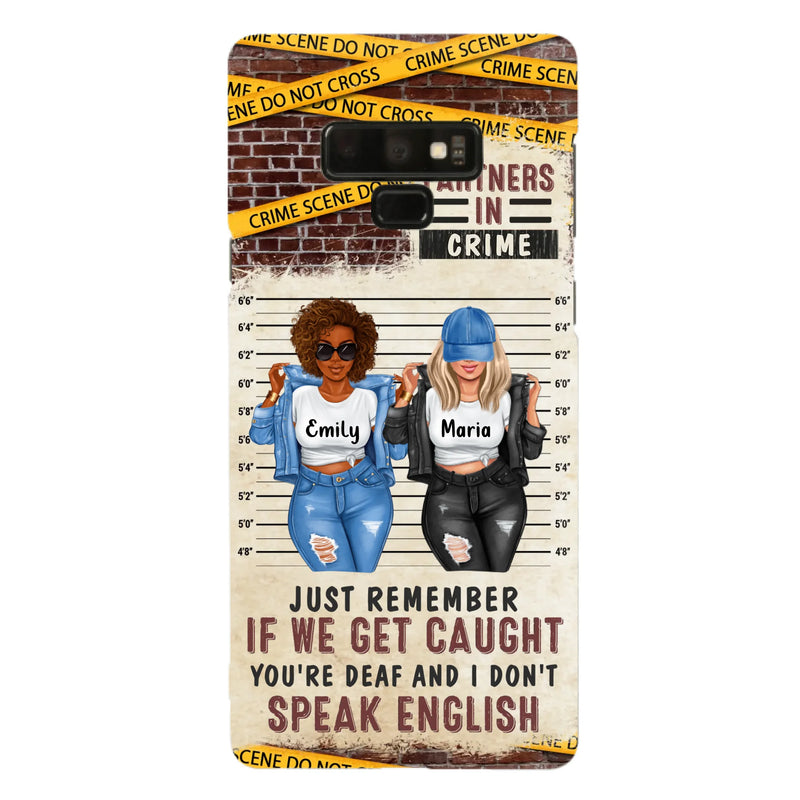 Custom Personalized Bestie Phone Case - Gift Idea For Bestie/ Sister - Upto 3 Girls - Partners In Crime - Case For iPhone And Samsung