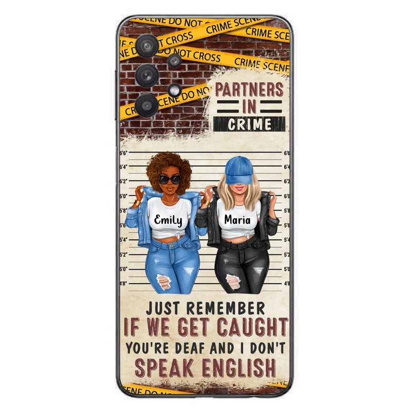 Custom Personalized Bestie Phone Case - Gift Idea For Bestie/ Sister - Upto 3 Girls - Partners In Crime - Case For iPhone And Samsung