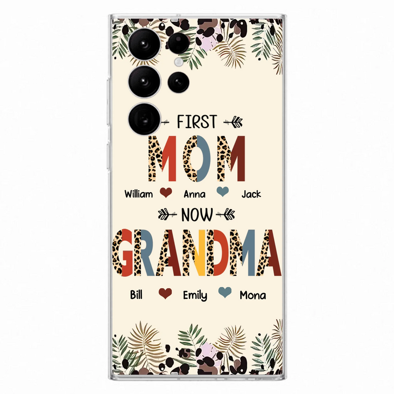 Custom Personalized Grandma Phone Case - Gift Idea For Grandma/Mom/ Mother's Day - Up to 6 Kids And 12 Grandkids - First Mom Now Grandma - Case For iPhone And Samsung